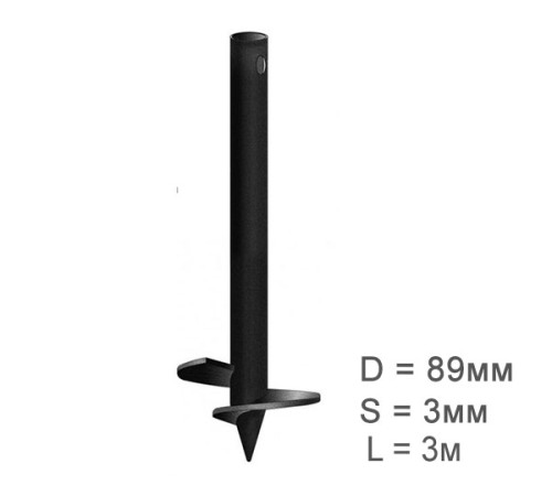 Купить Свая винтовая 89х3мм, длиной 2.5м